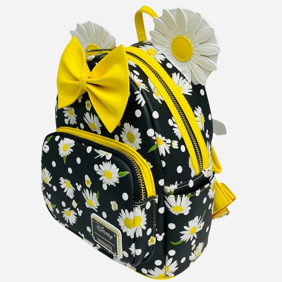 Loungefly Disney Minnie Mouse Daisies Mini Backpack, Ears, and Necklace Set - Picture 13 of 14